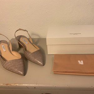 MM LaFleur - The Irene Slingback Embossed Croc in Rosy Taupe